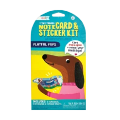 Tiny Tadas! Note Cards & Sticker Set - Playful Pups | OOLY(Tiny Tadas Note Cards Sticker Set Playful Pups Ooly)