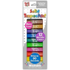 Metalix Tempera Paint - 12 Pack | Kwik Stix(Kwik Stix Metallic Tempera Paint 12 Pack)