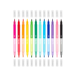 Dual Tone Double Ended Brush Marker - Set Of 12/24 Colors | OOLY(Dual Tone Double Ended Brush Marker Set Of 12 24 Colors Ooly) -Curious Bear Toys Store 130 085 Dual Tone Double Ended Brush Markers O2