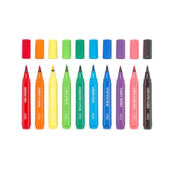 Big Bright Brush Markers - Set Of 10 | OOLY(Big Bright Brush Markers Ooly) -Curious Bear Toys Store 130 090 Big Bright Brush Markers O2