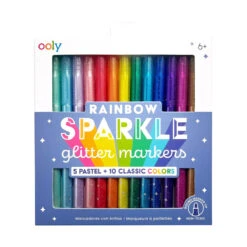 Rainbow Sparkle Glitter Markers - Set Of 15 | OOLY(Rainbow Sparkle Glitter Markers Set Of 15)
