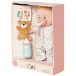 Love, Stella Sleepy Time Set - Peach Doll With Blonde Tuft | Manhattan Toy(Love Stella Sleepy Time Set Peach Doll With Blonde Tuft Manhattan Toy) -Curious Bear Toys Store 152960R1 Stella Sleepy Time Set Blonde Pkg 1