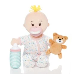 Love, Stella Sleepy Time Set - Peach Doll With Blonde Tuft | Manhattan Toy(Love Stella Sleepy Time Set Peach Doll With Blonde Tuft Manhattan Toy) -Curious Bear Toys Store 152960R1 Love Stella Sleepy Time Set Peach V1