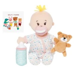 Love, Stella Sleepy Time Set - Peach Doll With Blonde Tuft | Manhattan Toy(Love Stella Sleepy Time Set Peach Doll With Blonde Tuft Manhattan Toy) -Curious Bear Toys Store 152960R1 Love Stella Sleepy Time Set Peach V2