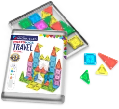 MicroMAGS 55-Piece Deluxe Travel Set | Magna-Tiles(Micromags 55 Piece Deluxe Travel Set Magna Tiles) -Curious Bear Toys Store 25MM TravelDLX Feature3 1