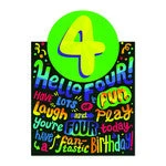 MindWare Age 4 Neon Lettering Card(Age 4 Neon Lettering Card)