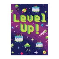 MindWare Level Up Neon Birthday Card(Level Up Neon Card)