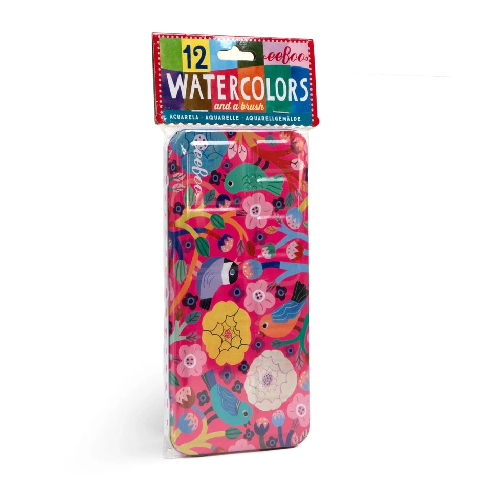 Birds In Fuchsia Watercolors Paint Tin | EeBoo(Birds In Fuchsia Watercolors Paint Tin Eeboo) 7 Birds In Fuchsia Watercolors Paint Tin | EeBoo(Birds In Fuchsia Watercolors Paint Tin Eeboo) - Image 7