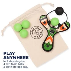 Mischief Maker® Slingshot | Mighty Fun(Mischief Maker® Slingshot Racing Mighty Fun) -Curious Bear Toys Store 8 kids slingshot mischief maker classic green play anywhere