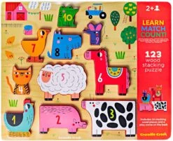 Crocodile Creek 123 Barnyard - Wood Stacking Puzzle(123 Barnyard Wood Stacking Puzzle)