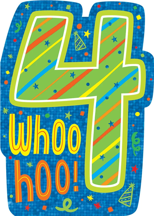 4th Birthday Foil Card(4th Birthday Foil Card) 1 4th Birthday Foil Card(4th Birthday Foil Card)