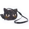 Cat's Meow Black Chunky Glitter Kitty Purse | Great Pretenders(Cats Meow Black Chunky Glitter Kitty Purse Great Pretenders)