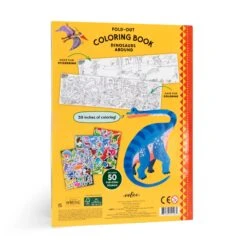 Fold-Out Coloring Book - Dinosaurs Abound | EeBoo(Dinosaurs Abound Fold Out Coloring Book) -Curious Bear Toys Store ARTMDN 689196521065 2