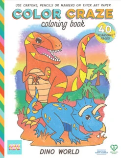 Color Craze Coloring Book - Dino World | Bright Stripes(Color Craze Coloring Book Dino World Bright Stripes)