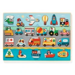 Wooden Puzzles Puzzlo Vroom | DJECO - LOCAL PICK UP ONLY(Wooden Puzzles Puzzlo Vroom Djeco) -Curious Bear Toys Store DJ01831 2 LRG
