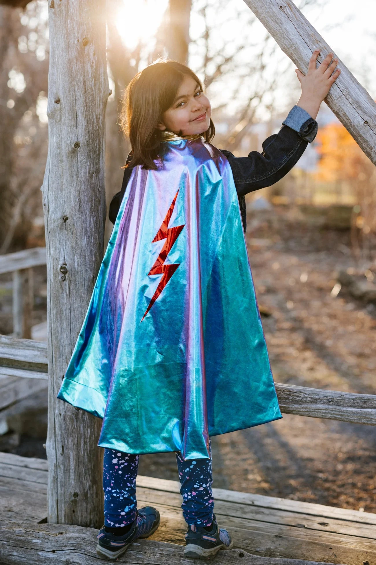 Blue Lightning Holographic Cape | Great Pretenders(Blue Lightning Holographic Cape) 2 Blue Lightning Holographic Cape | Great Pretenders(Blue Lightning Holographic Cape) - Image 2