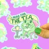 Here For The Tea Frog Gossip Laptop Vinyl Sticker | Turtle's Soup(Here For The Tea Frog Gossip Laptop Vinyl Sticker Turtles Soup)