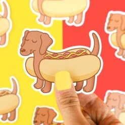 Dachshund Hot Dog Vinyl Sticker | Turtle's Soup(Dachshund Hot Dog Vinyl Sticker)