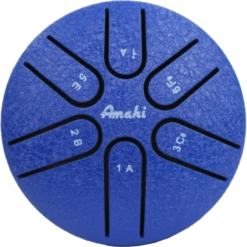 Amahi Steel Tongue Drum, 3″ - Blue | Amahi(Amahi Steel Tongue Drum 3 Blue Amahi) -Curious Bear Toys Store KLG3BL Up 600x600 1