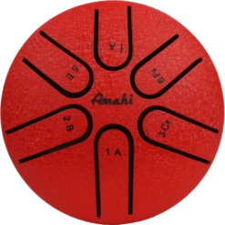 Amahi Steel Tongue Drum, 3″ - Red | Amahi(Amahi Red Steel Tongue Drum 3 Amahi) -Curious Bear Toys Store KLG3RD Up 600x600 1