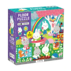 Chronicle Books Puzzle Floor With Shaped Pieces Garden Bunnies | Mudpuppy(Puzzle Floor With Shaped Pieces Garden Bunnies Mudpuppy)