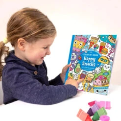 Color-In' Book: Happy Snacks | OOLY(Color In Book Happy Snacks Ooly) -Curious Bear Toys Store OOLY Color In Book Coloring Book Happy Snacks Kid Holding