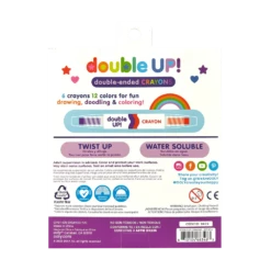 Double Up! Double-Ended Crayons - Set Of 6 | OOLY(Double Up Double Ended Crayons Set Of 6 Ooly) -Curious Bear Toys Store OOLY Double Up Double Ended Crayons Package Back