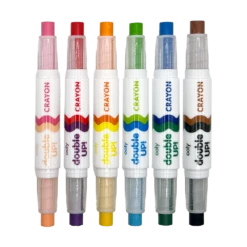 Double Up! Double-Ended Crayons - Set Of 6 | OOLY(Double Up Double Ended Crayons Set Of 6 Ooly) -Curious Bear Toys Store OOLY Double Up Double Ended Crayons Row Uncapped