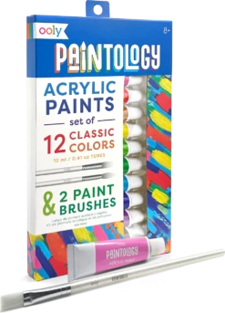 Paintology Acrylic Paints - Classic Colors | OOLY(Paintology Acrylic Paints Classic Colors Ooly) -Curious Bear Toys Store OOLY Paintology Acrylic Paint Set Classic Colors Quarter Angle
