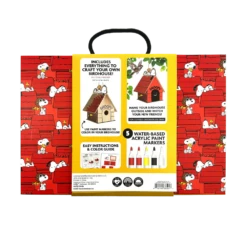 OOLY X Peanuts: Color'in Wooden Birdhouse Kit | OOLY(Ooly X Peanuts Colorin Wooden Birdhouse Kit Ooly) -Curious Bear Toys Store OOLY Peanuts Color in Wooden Birdhouse Kit Back