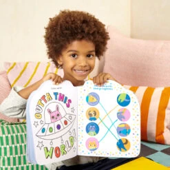 Playful Pages Activity Book - Pets In Space | OOLY(Playful Pages Activity Book Pets In Space Ooly) -Curious Bear Toys Store OOLY Playful Pages Activity Book Games Coloring Stickers Pets In Space Girl Open