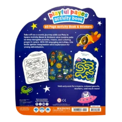 Playful Pages Activity Book - Pets In Space | OOLY(Playful Pages Activity Book Pets In Space Ooly) -Curious Bear Toys Store OOLY Playful Pages Activity Book Games Coloring Stickers Pets In Space Packaging Back