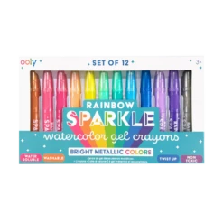 Rainbow Sparkle Metallic Watercolor Gel Crayons - Set Of 12 | OOLY(Rainbow Sparkle Metallic Watercolor Gel Crayons Set Of 12 Ooly)