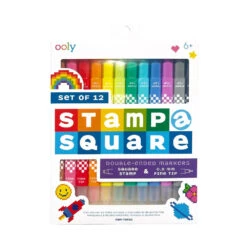 Stamp-A-Square Double Ended Markers - Set Of 12 | OOLY(Stamp A Square Double Ended Markers Set Of 12 Ooly)