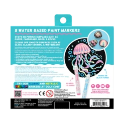 Vivid Pop! Water Based Paint Markers - Pastel - Set Of 8 | OOLY(Vivid Pop Water Based Paint Markers Pastel Set Of 8 Ooly) -Curious Bear Toys Store OOLY Vivid Pop Water Based Paint Markers Pastel Packaging Back