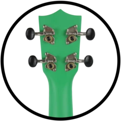 Penguin Tropical Shamrock Green Ukulele, Soprano | Amahi - LOCAL PICK UP ONLY(Penguin Tropical Shamrock Green Ukulele Soprano Amahi) -Curious Bear Toys Store PGUKGR Back Tuner Detail 700x700 1