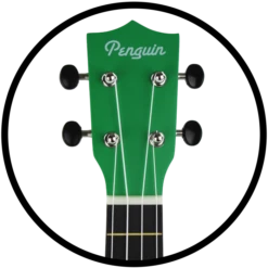 Penguin Tropical Shamrock Green Ukulele, Soprano | Amahi - LOCAL PICK UP ONLY(Penguin Tropical Shamrock Green Ukulele Soprano Amahi) -Curious Bear Toys Store PGUKGR Front Tuner Detail 700x700 1