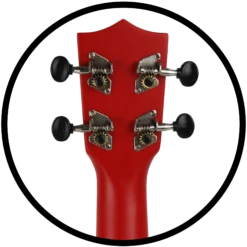 Penguin Tropical Tomato Red Ukulele, Soprano | Amahi - LOCAL PICK UP ONLY(Penguin Tropical Tomato Red Ukulele Soprano Amahi) -Curious Bear Toys Store PGUKRD Back Tuner Detail
