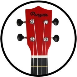 Penguin Tropical Tomato Red Ukulele, Soprano | Amahi - LOCAL PICK UP ONLY(Penguin Tropical Tomato Red Ukulele Soprano Amahi) -Curious Bear Toys Store PGUKRD Front Tuner Detail
