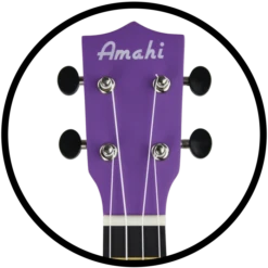 Amahi Lavender Ukulele, Soprano | Amahi - LOCAL PICK UP ONLY(Amahi Lavender Ukulele Soprano Amahi) -Curious Bear Toys Store PNUKPU Front Tuner Detail 700x700 1