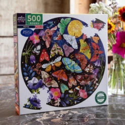 Moths 500 Piece Round Puzzle | EeBoo(Moths 500 Piece Round Puzzle) -Curious Bear Toys Store PZFMOT 4 1200x 6d2980ec c685 4b84 ab1b 4cfba3f04188