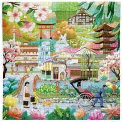Seasons In Kyoto 1000 Sq Puzzle | EeBoo(Seasons In Kyoto 1000 Sq Puzzle Eeboo) -Curious Bear Toys Store PZT696 2