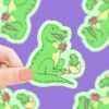 Reading T-Rex Dinosaur Bookish Vinyl Sticker | Turtle's Soup(Reading T Rex Dinosaur Bookish Vinyl Sticker Turtles Soup)
