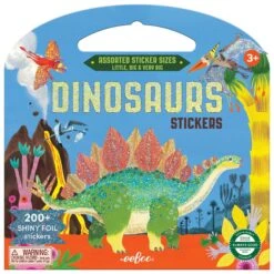 Dinosaurs Shiny Stickers | EeBoo(Dinosaurs Shiny Stickers Eeboo) 8 Dinosaurs Shiny Stickers | EeBoo(Dinosaurs Shiny Stickers Eeboo) -Curious Bear Toys Store STKDNO DinosaursShinyStickerBook Cover2copy