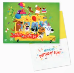 MindWare Birthday Dogs On Bus Card(Birthday Dog On Bus Card)