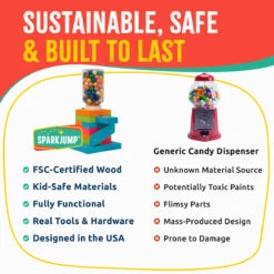 Candy Dispenser Woodworking Kit | Spark Jump(Candy Dispenser Woodworking Kit Spark Jump) -Curious Bear Toys Store Sustainable Safe and Built to Last 1200x 316ee483 e25b 41ef b401 d8c700a724b7