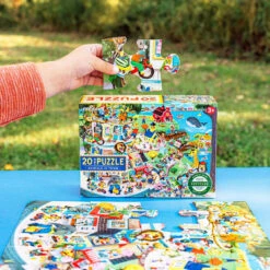 Animals In Town 20 Piece Rectangle Puzzle | EeBoo(Animals In Town 20 Piece Rectangle Puzzle Eeboo) -Curious Bear Toys Store b0fe71c293c8cff500f9235b17c3aab0a6e02592e1bae9dbcffbfad2b3ee4275
