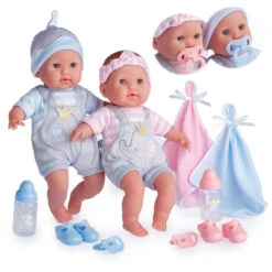 Berenguer Boutique Twins - 15" Soft Body Baby Dolls - Open/Close Eyes | JC Toys - LOCAL PICK UP ONLY(Berenguer Boutique Twins 15in Soft Body Baby Dolls Open Close Eyes Jc Toys)