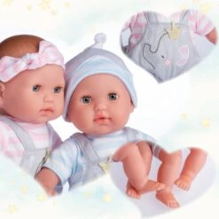 Berenguer Boutique Twins - 15" Soft Body Baby Dolls - Open/Close Eyes | JC Toys - LOCAL PICK UP ONLY(Berenguer Boutique Twins 15in Soft Body Baby Dolls Open Close Eyes Jc Toys) -Curious Bear Toys Store berenguer boutique twins300502