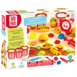 Burgers Trio Scented Modeling Dough Kit | Tutti Frutti(Burger Trio Scented Modeling Dough Kit Tutti Frutti)